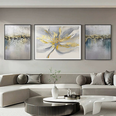 Oil painting living room decorative painting light luxury high sense hanging painting modern simple sofa background wall painting mural A