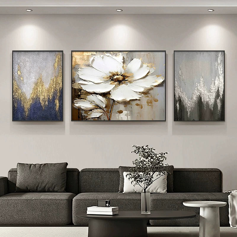 Oil painting living room decorative painting light luxury high sense hanging painting modern simple sofa background wall painting mural A