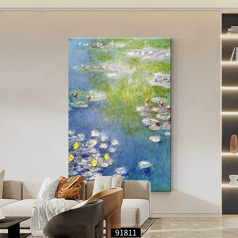 Oil painting Floor painting Cream wind Living room decorative painting Flower porch hanging painting Sofa back background wall mural B