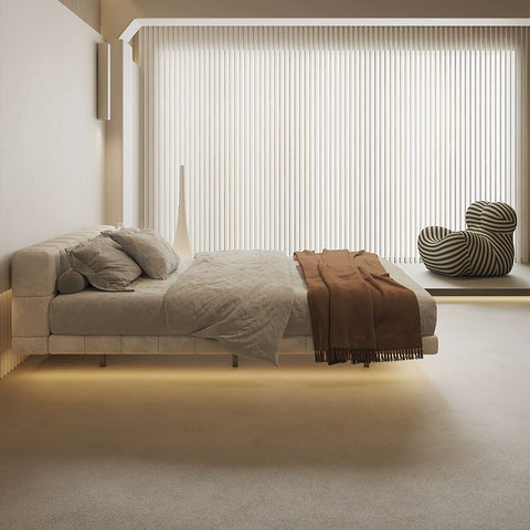 Modern minimalist suspended bed