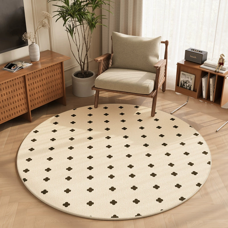 American Vintage Living Room Coffee Table Blanket Bohemian Round Carpet Computer Chair Mat Sofa Rocking Chair Floor Mat Foot Mat A