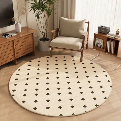 American Vintage Living Room Coffee Table Blanket Bohemian Round Carpet Computer Chair Mat Sofa Rocking Chair Floor Mat Foot Mat B