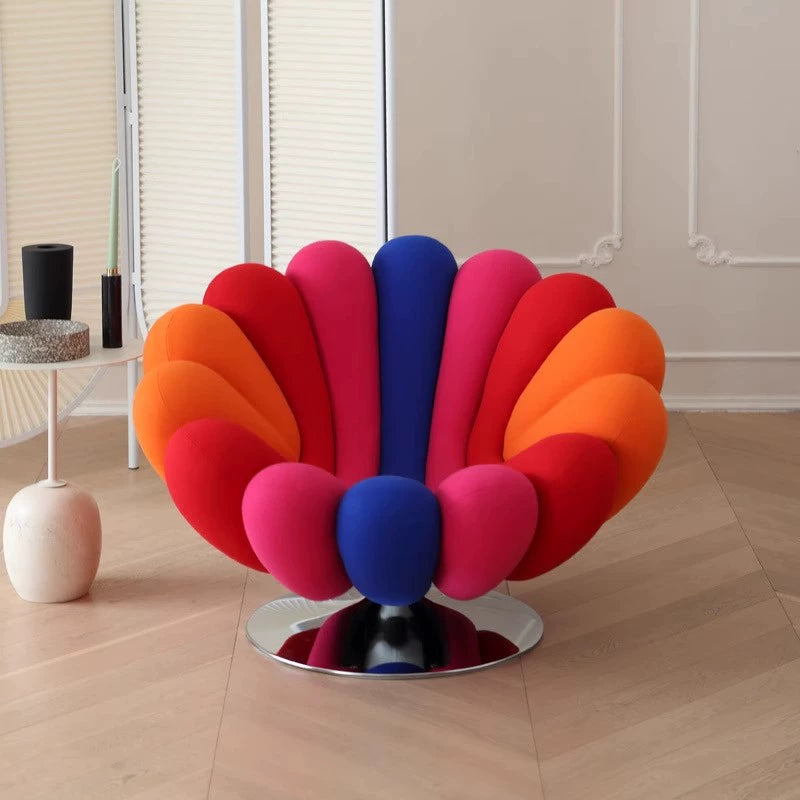 Light luxury leisure chair designer living room bedroom rotating anemone chair creative single sofa Nordic balcony lazy chair