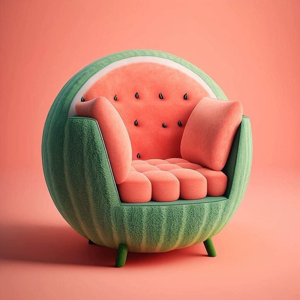 Creative watermelon cute fruit sofa chair