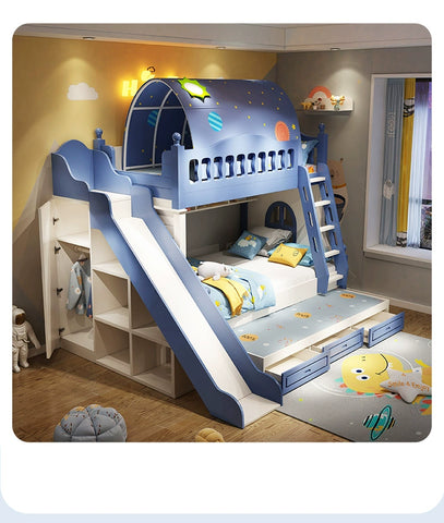 Children&#039;s bed bunk bed slide combination bed