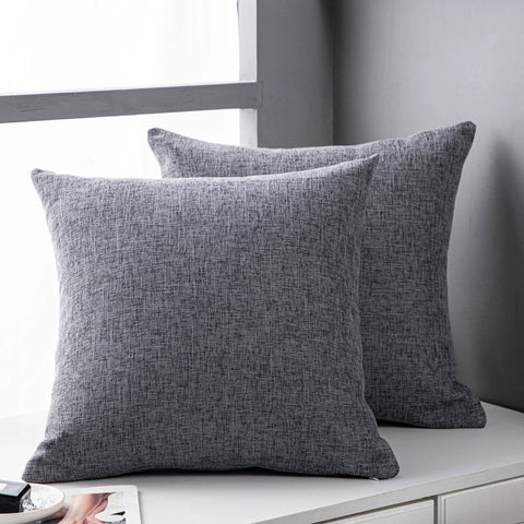 Solid color linen sofa, pillow, and cushion