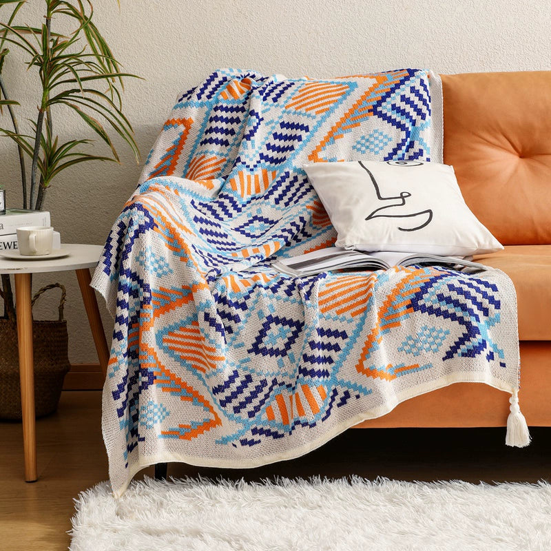 Thickened knitted Bohemian air conditioning blanket sofa blanket