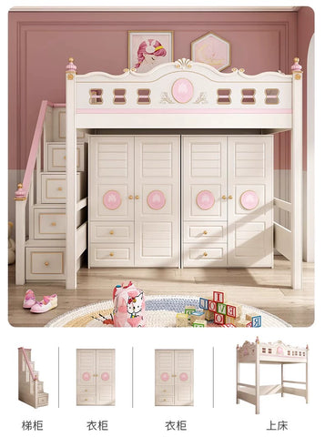 Pink Multi functional Combination Bed