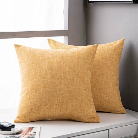 Solid color linen sofa, pillow, and cushion