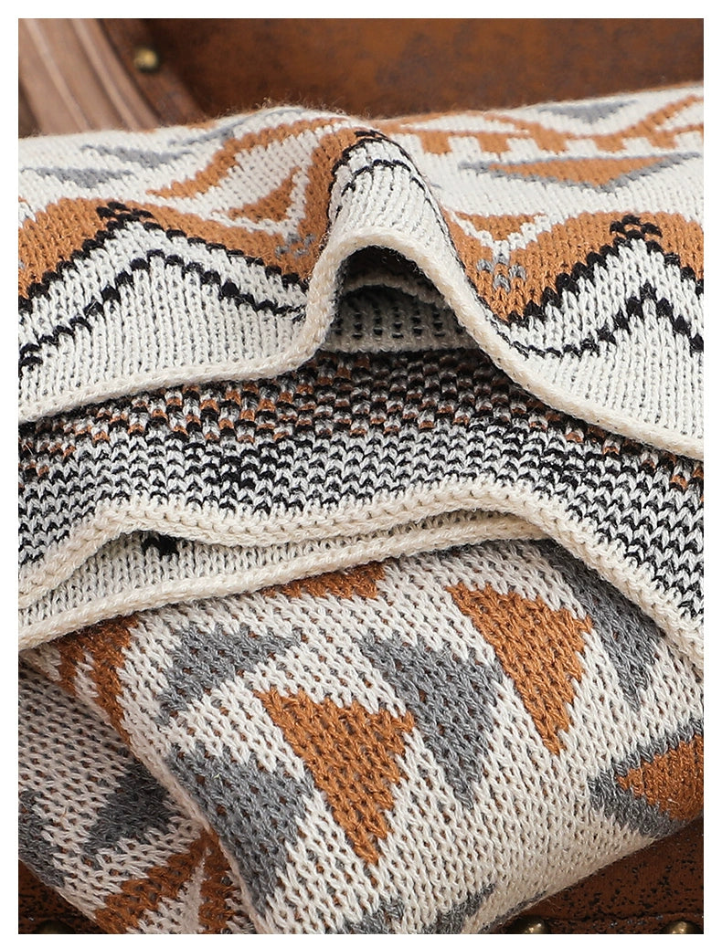 Thickened knitted Bohemian air conditioning blanket sofa blanket