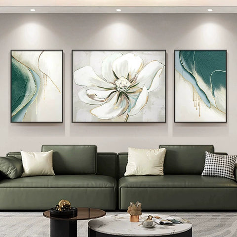 Oil painting living room decorative painting light luxury high sense hanging painting modern simple sofa background wall painting mural A