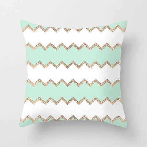 Simple green striped geometric pillow sofa pillow