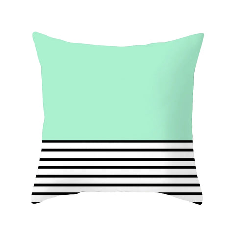 Simple green striped geometric pillow sofa pillow