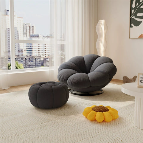 Lazy sofa petal chair reclining and sleeping Internet celebrity creative single rotating small sofa recliner living room balcony bedroom