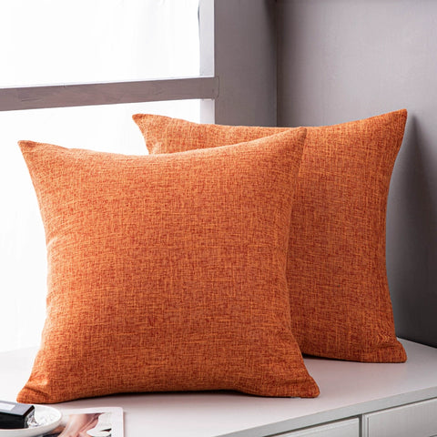 Solid color linen sofa, pillow, and cushion