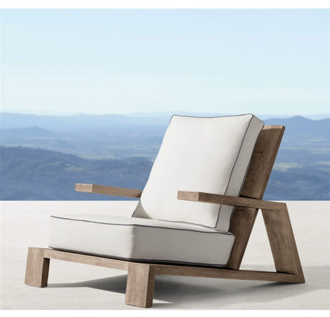 Simple solid wood  garden lounge chair garden