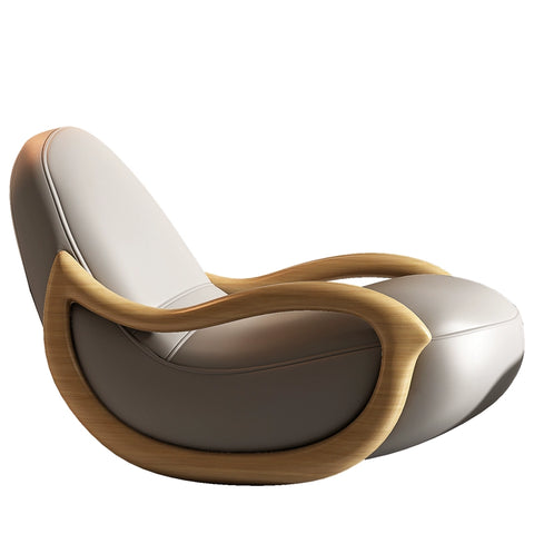 Cream solid wood rocking chair