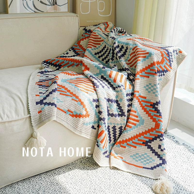 Single shawl blanket sofa blanket sleeping blanket knitted blanket cover blanket