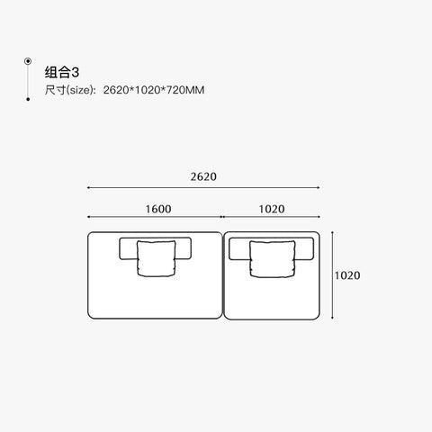 Italian Huayi activity backrest small apartment space combination fabric sofa leather designer backrest mountain sofa