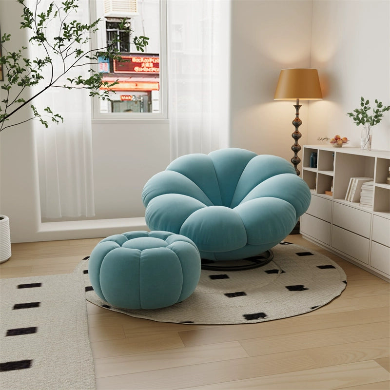 Lazy sofa petal chair reclining and sleeping Internet celebrity creative single rotating small sofa recliner living room balcony bedroom