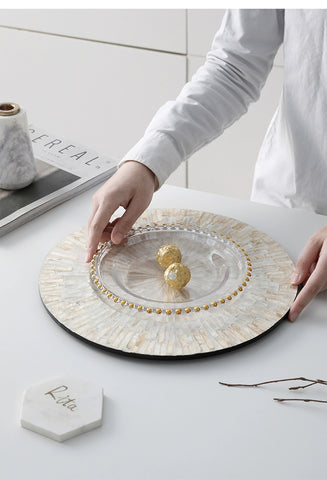 Thermal insulation creative seashell dining table mat French high-end tray