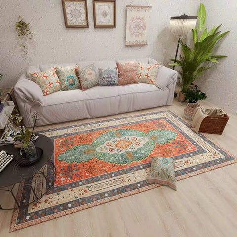 Thickened imitation cashmere carpet Nordic Morocco living room bedroom sofa ethnic style rural retro