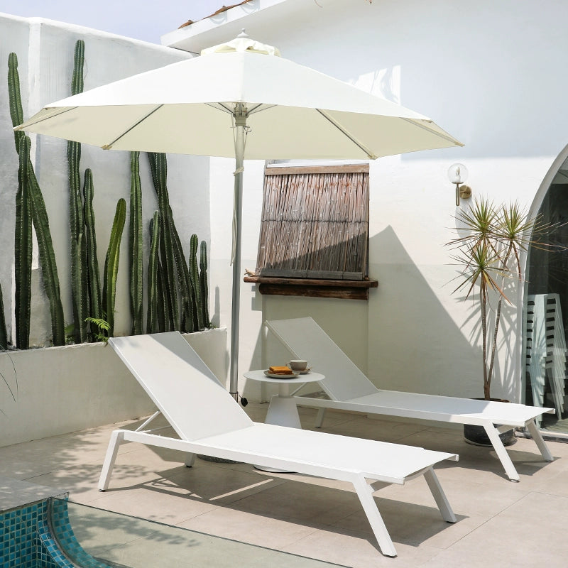 Waterproof chairs on the beach by the swimming pool garden