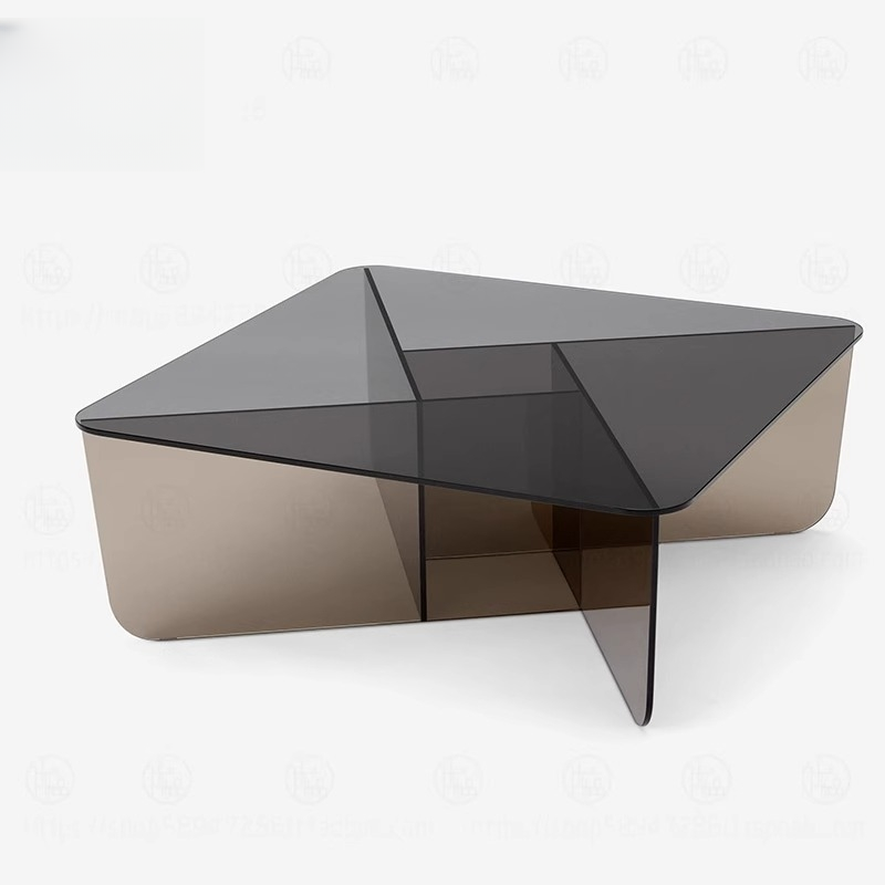 Creative modern design acrylic grey square tea table