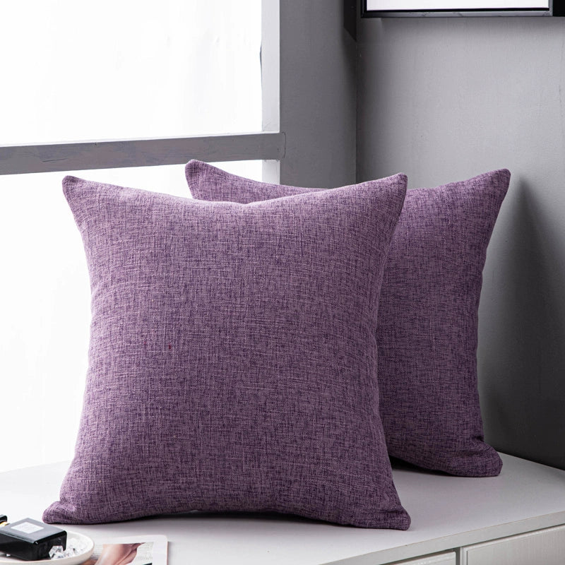 Solid color linen sofa, pillow, and cushion