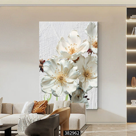 Oil painting Floor painting Cream wind Living room decorative painting Flower porch hanging painting Sofa back background wall mural C