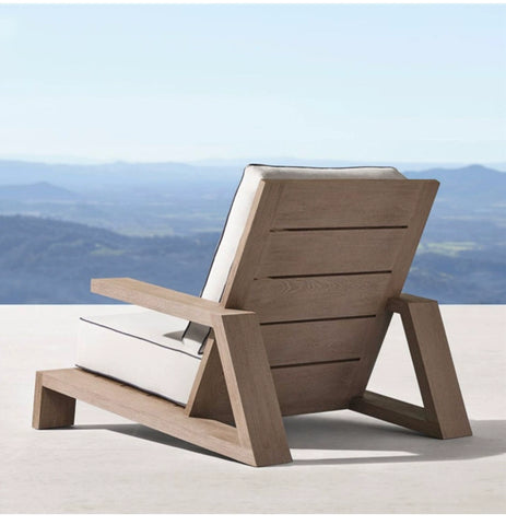 Simple solid wood  garden lounge chair garden