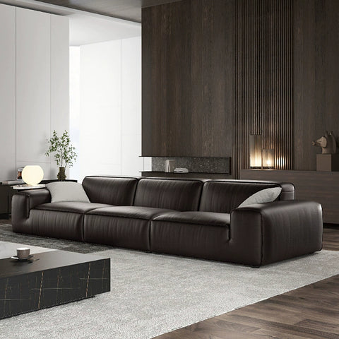 Italian minimalist high-end all-leather sofa