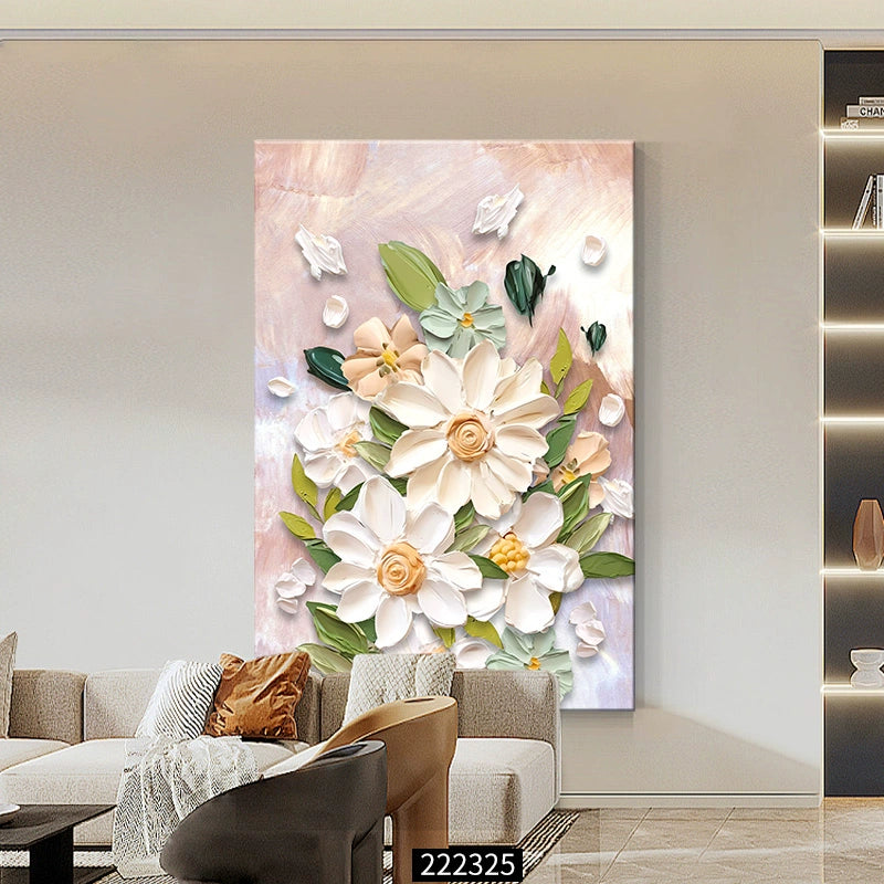 Oil painting Floor painting Cream wind Living room decorative painting Flower porch hanging painting Sofa back background wall mural B