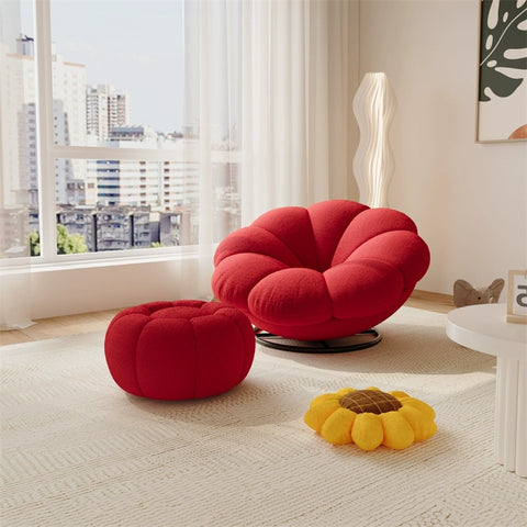 Lazy sofa petal chair reclining and sleeping Internet celebrity creative single rotating small sofa recliner living room balcony bedroom