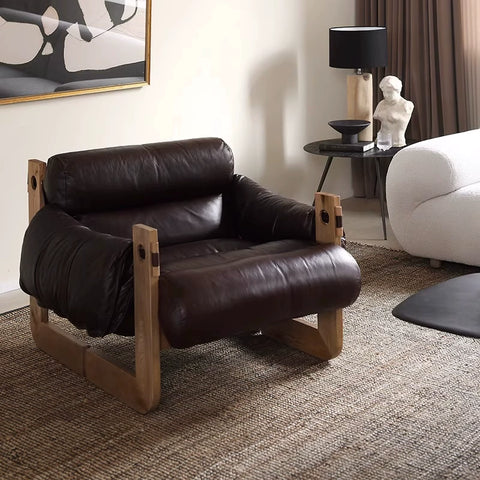 Leisure leather retro single person sofa