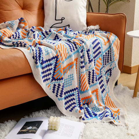 Thickened knitted Bohemian air conditioning blanket sofa blanket