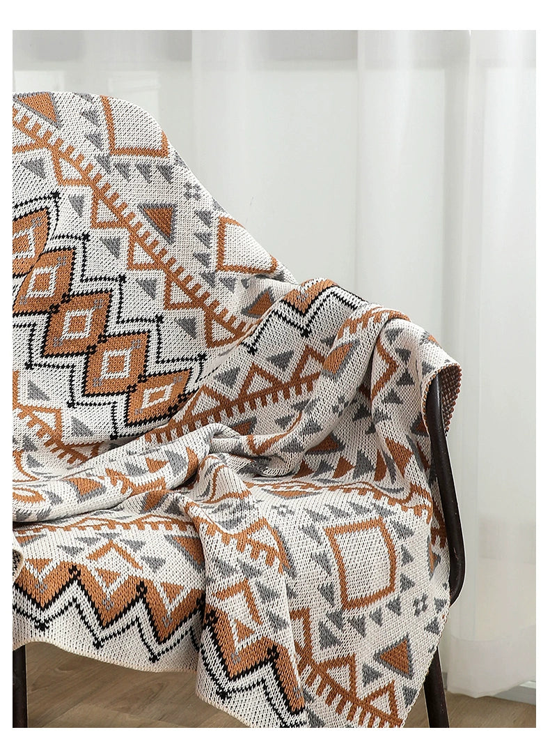 Thickened knitted Bohemian air conditioning blanket sofa blanket