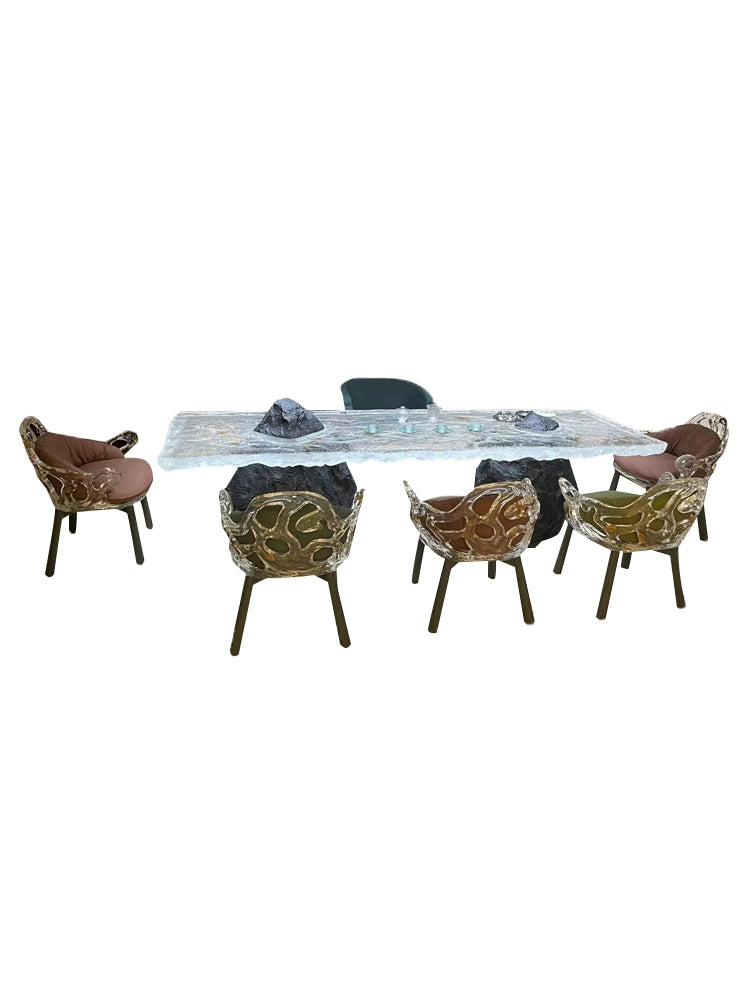 Transparent resin crystal tea table