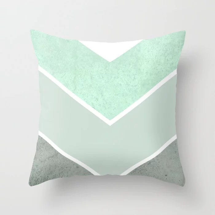 Simple green striped geometric pillow sofa pillow