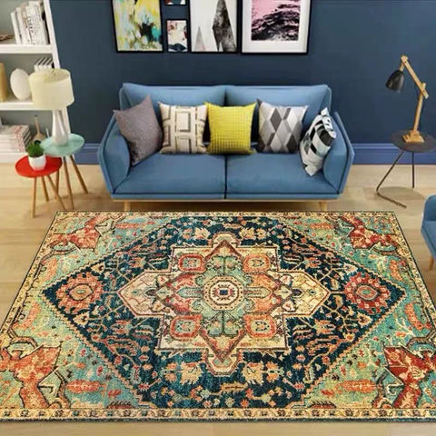 Thickened imitation cashmere carpet Nordic Morocco living room bedroom sofa ethnic style rural retro