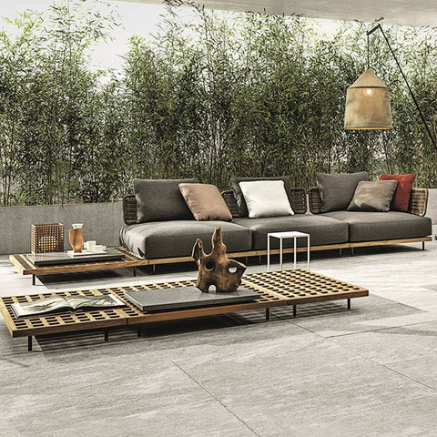 High end teak single person sofa garden