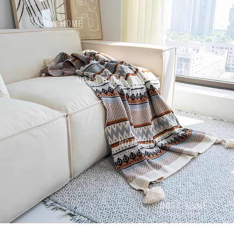 Single shawl blanket sofa blanket sleeping blanket knitted blanket cover blanket