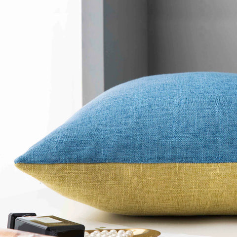 Solid color linen sofa, pillow, and cushion