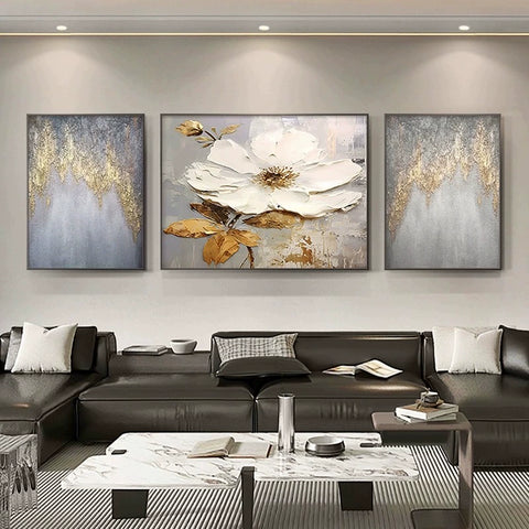 Oil painting living room decorative painting light luxury high sense hanging painting modern simple sofa background wall painting mural C