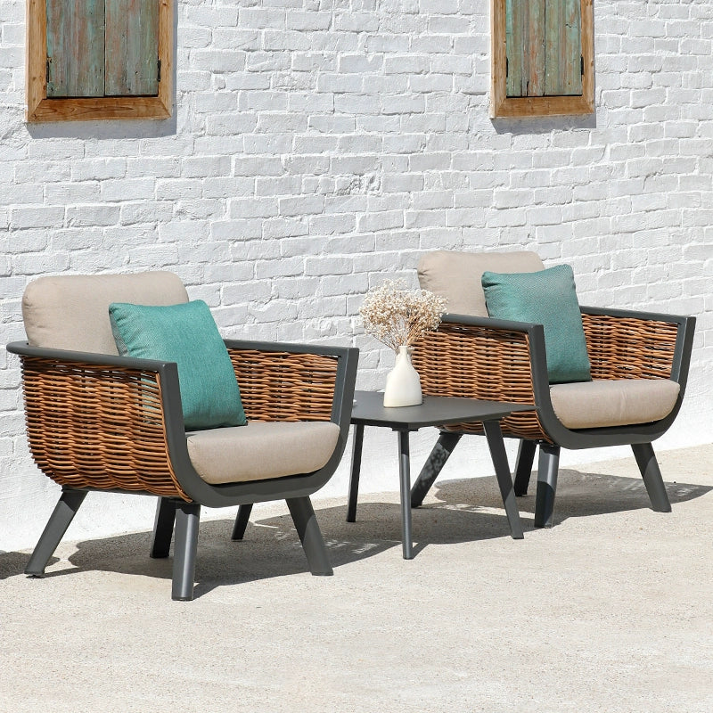 High end leisure aluminum alloy rattan woven sofa garden