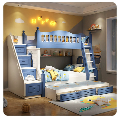 Children&#039;s bed bunk bed slide combination bed