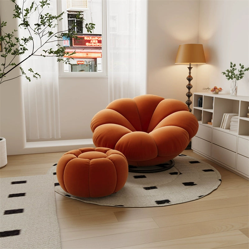 Lazy sofa petal chair reclining and sleeping Internet celebrity creative single rotating small sofa recliner living room balcony bedroom