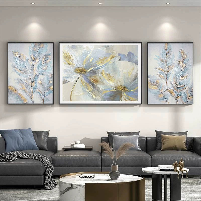 Oil painting living room decorative painting light luxury high sense hanging painting modern simple sofa background wall painting mural B