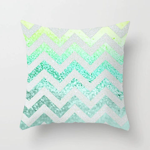 Simple green striped geometric pillow sofa pillow