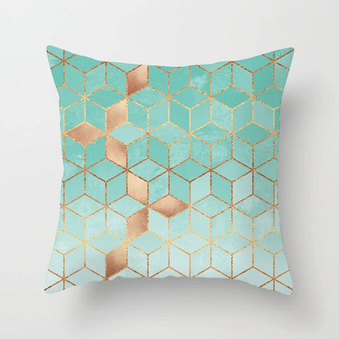 Simple green striped geometric pillow sofa pillow